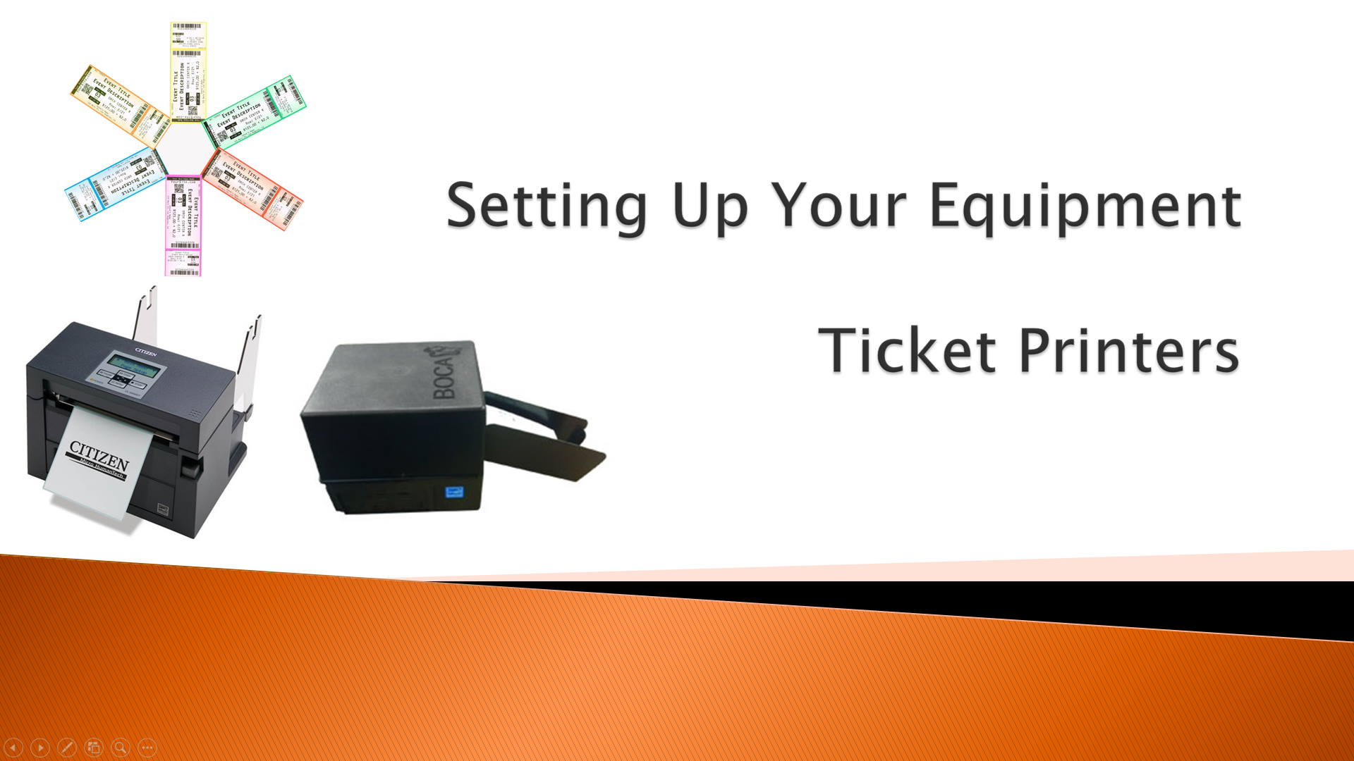 Setting Up Your Equipment - Ticket Printers