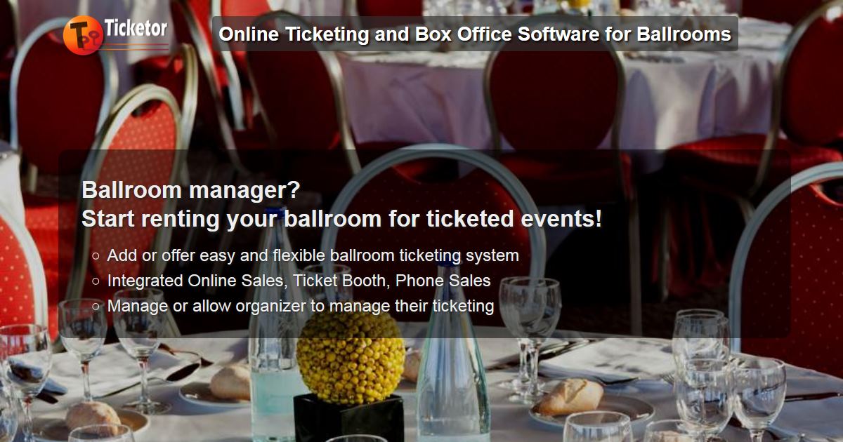 تيكتور - بيع التذاكر عبر الإنترنت لحدث جلوس مائدة مستديرة في قاعة - مثل حفل أو حدث جمع أموال